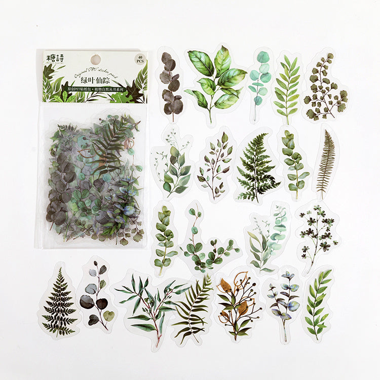 Nature Series Retro Plant Handbook DIY Decorative Sticker