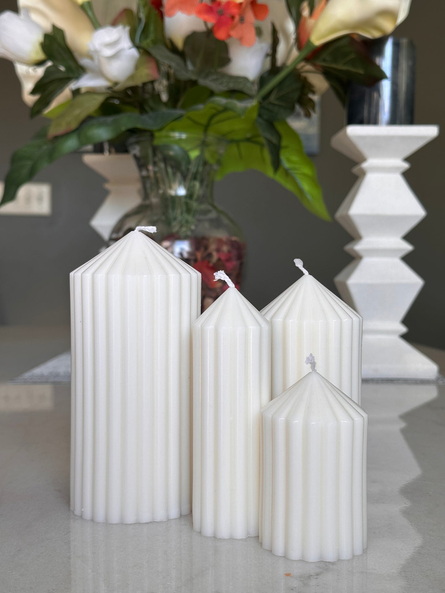 Four Pillar Candle Set
